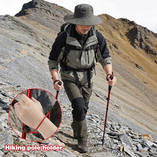 8 Pack Backpack Hiking Stick Holders, Backpack Accessories Gear Bungee Straps, Climbing Stick Holder Elastic Rope Fasteners Lanyard Fixing Buckle for Trekking Pole Walking Camping Equipment (4 Colors)