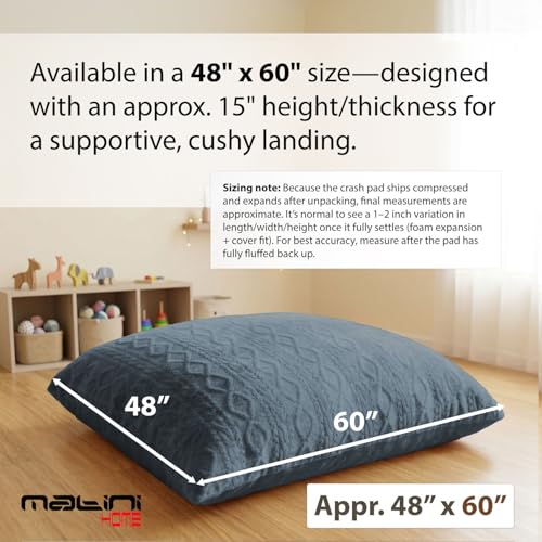 Matini Home Crash Pad 48" X 60" - Sensory Pad with Cover Foam Blocks for Kids and Adults, Ideal Gymnastics Equipment to Jump, Play or Relax - Turquoise - color: Turquoise 48" X 60"