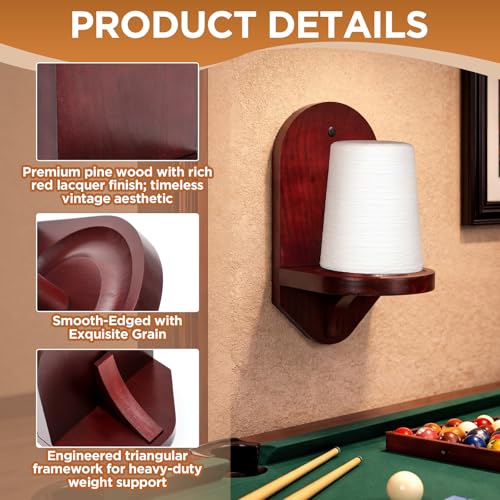 Lewtemi Cone Pool Hand Chalk Holder Wall Mounted Billiard Chalk Holder Pool Table Accessories Gifts for Game Rooms and Family Rooms