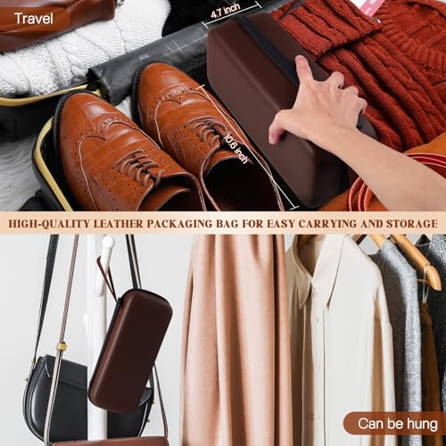 17Pcs Leather Shoe Polish Set Travel Boots Shine Care Kit Horsehair Brushes for Men Him Husband Dad (Style A)
