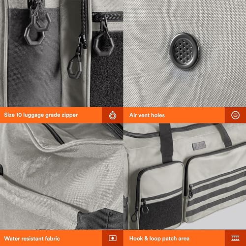 Fitdom 130L 36" Extra Large Sports Gym Equipment Travel Duffle Bag | Heavy Duty, Adjustable Shoulder Strap, 7 Compartments, Perfect for Soccer Baseball Basketball Hockey Football, Team Coaches - color: Silver Grey