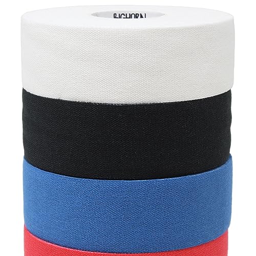 Bighorn Athletics Boxing Tape 1" × 45ft, 6 Rolls, Black, Blue, Red, White | Extra sticky 1" athletic tape for boxing & hand wrapping. Strong adhesive, EZ-tear. Protects knuckles, no residue on skin. - color: Black, Blue, Red, White