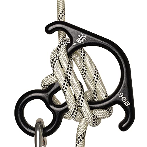 SOB Rescue Figure 8 Descender Belaying Belay Device Rock Climbing Rappelling Gear Aluminum Magnesium Alloy for Climbing,High Rescue,Mountaineering - color: Black