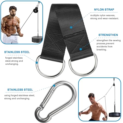 Cable Pulley System for Home Gym, Silent 360° Rotation Nylon Pulley Wheel with Detachable Traction Block LAT Pulldown & Weight Lifting Attachment for Strength Training Workouts - color: 3.54in/90mm Cable Pulley