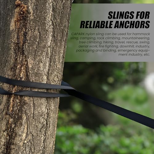 18MM Nylon Climbing Slings Runners 23 kN Strong Webbing Straps for Rock Climbing, Rappelling, Swing, Yoga Hammock etc - color: 1PC Black, size: 24inch/60cm