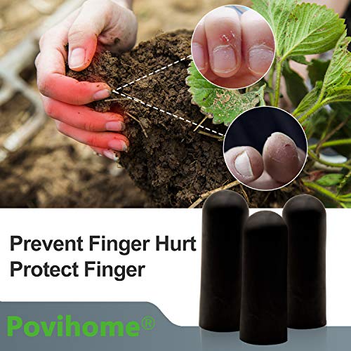 Povihome Finger Cots Protectors - Moisturizing Thumb and Finger Covers - Thickend Version - Elastic Cracked Silicone Finger Sleeves to Protect Cracked, Peel Finger and Other Finger Pain (Black, 10PCS) - color: Black, size: Medium (10PCS)