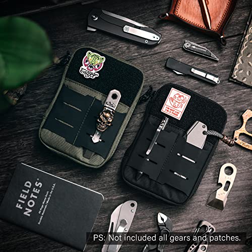 TACTICAL GEEK Block E2.0 EDC Compact Waist Pocket Pouch, Multi-Purpose Molle EDC Pouch Gadget Organizer, Multi-Purpose Molle Tool Pouch for Multitools, Nylon Daily Utility Tool Organizer Bag Black - color: Black