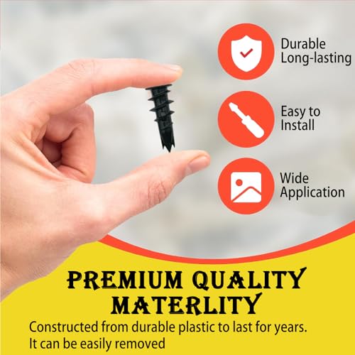 100PCS Zinc Self-Drilling Drywall Anchors, 50 Heavy Duty Hollow Metal Wall Anchors and 50#8 x 1-1/4'' Screws, Sheetrock Anchors and Screws Kit (Black)
