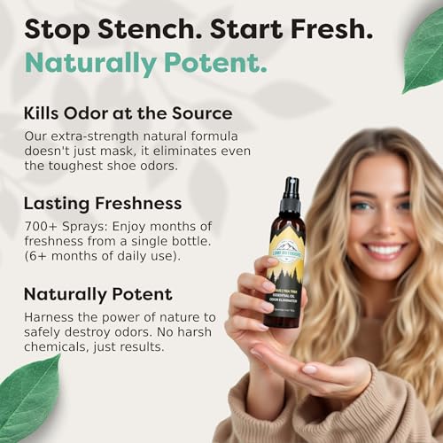 Lumi Outdoors Natural Shoe Deodorizer Spray & Odor Eliminator - Fresh Citrus Tea Tree Essential Oil Odor Eater - style: 1 Pack - Citrus Tea Tree