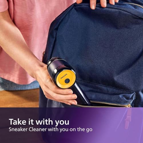 Philips Sneaker Cleaner, Trainer Cleaning Kit with 3 Brush Heads for Different Materials, Effective Cleaning, Portable, Battery Powered, Safe for your Sneakers, Simple to Use, Blue (GCA1000/60)