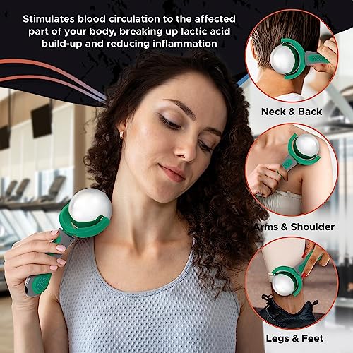Cold Massage Roller Ball | Cold Therapy | Ice Roller Ball with Handle | cryo Stick | Relieve Muscle Pain (Green) - color: Green