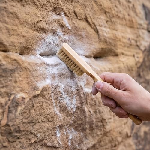 Climbing Hold Brush with Wood Handle Fiber Head 20cm Compact Tool for Chalk Buildup Rock Pocket Gym Routes