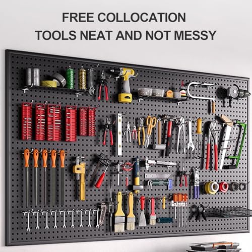 Tool Wall Pegboard, Black Office Desk Metal Hanging Board, Pegboard And Accessories, Wall Storage Rack, Suitable For Home, Office, Dormitory, Gaming Desk(23.6x15.7in) - size: 23.6x15.7in