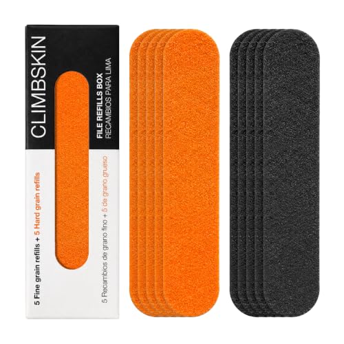 Climbskin Replacement Sand Papers - Includes 10 Premium Adhesive Replacements for Climbskin Aluminum Skin File - 5 Coarse and 5 Fine Sand Paper Refills
