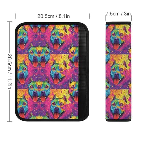 2 Pack Colorful Pitbull Car Seat Belt Pad Soft Padded Harness Pads Strap for Child, Car Seats Pushchair Strollers High Chair Pushchair, Anti-Slip Pad - color: Pattern 165