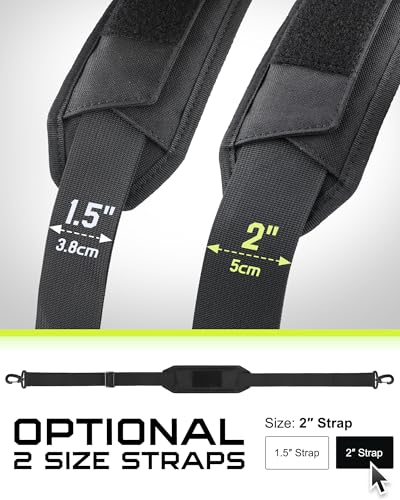 WYNEX Shoulder Strap, 55 inch Universal Bag Strap Replacement with Pad | Single Shoulder Strap with Detachable Thick Pad, Crossbody Bag Strap for Tactical Pouch Tool Bag Messenger Bag Luggage Duffle - color: Black, size: 2“ Strap