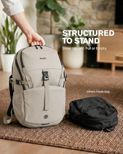 Tolaccea Daypack Backpacks Carry On 30L, Travel Backpack with Waterproof Zippers, Flight Approved Hand Luggage Casual Backpack for Men Women, Durable Bag for Work Business Hiking, Fits 15.6" Laptop - color: Kavir White