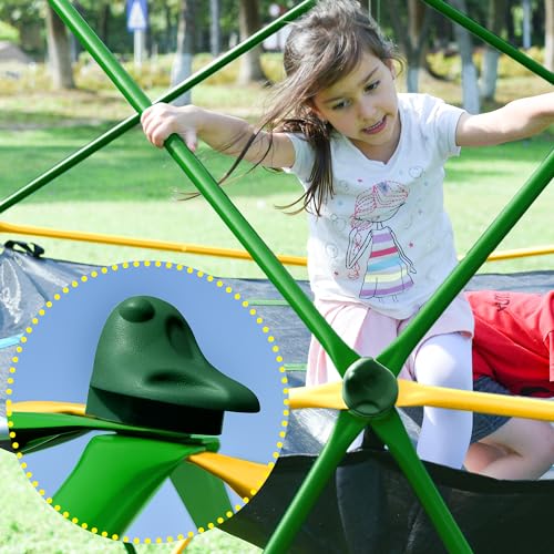 Merax 13FT Climbing Dome with Hammock, Outdoor Geometric Dome Climber | Playground Climber for Kids 3-10 Supporting 1000 lbs, Easy Assembly Play Center Jungle Gym - style: 13FT Yellow & Green