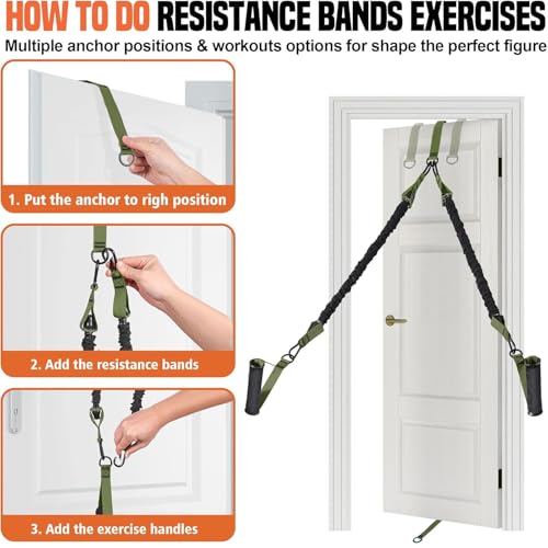 Adjustable Heavy Duty Pull Up Assistance Bands with Fabric Feet and Knee Rest - Pull Up Resistance Bands for Men, Women, and Seniors - Perfect for Dip and Resistance Strength Training Glamflex - color: Army Green