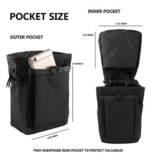 Drawstring Highend Rock Climbing Chalk Bag with a Carabiner Different Pockets for Climbing Bouldering, Gymnastics, Gym Pouch, Cross Fit and Lifting - color: Black