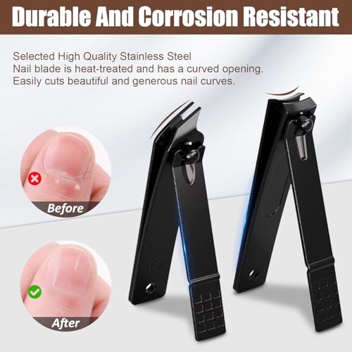 Manicure Set 10 in 1 Mens Gifts Travel Nail Clipper Kit, Christmas Stocking Stuffers for Men and Women, Nail Grooming Kit Birthday Christmas Gifts for Him Her Boys Girls Husband Boyfriend - size: 10-PCS Black Set
