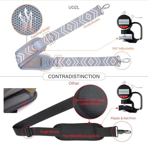 59 Inch Shoulder Straps, Soft with Ultra-Thick Fixed Shoulder Pad, Two Way Independently Adjustable Buckle Replacement Straps for Laptop Bag Messenger Bag Tool Bag Luggage,Grey Black - color: Grey Black, size: 59 inch