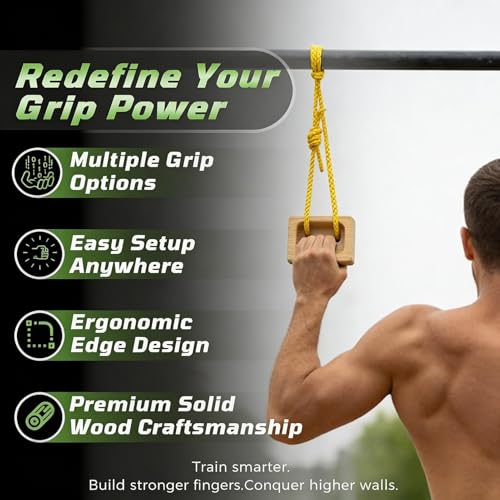 Portable Hangboard | Portable Arm Workout & Pull-up Training Board - Compact Fingerboard Grip Trainer - for Rock Climbers Home Gym Indoor Doorway Wall Outdoor Bouldering Pull Up Workout