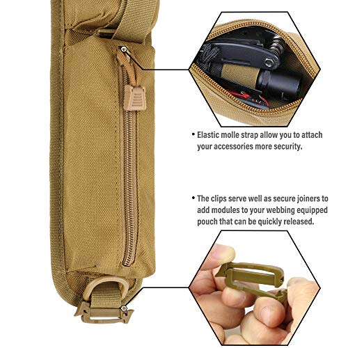 WYNEX Tactical Molle Accessory Pouch, Backpack Shoulder Strap Bag Shoulder Tape Additional Bag Multifunctional Hunting Tools Pouch - color: Khaki (upgraded) - 1 Pack