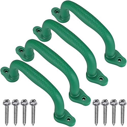 Dolibest Set of 4 Safety Playground Handles,Swing Set Kids Safety Hand Grips for Playset, Climbing Frame, Play House,Climbing Frame, Play House Handles(Green) - color: Green-4pcs
