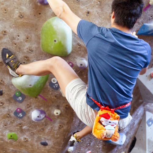 Rock Climbing Chalk Bag + Refillable Ball – Boba Dog Plush Animal Bag - style: Christmas Chalk Bag