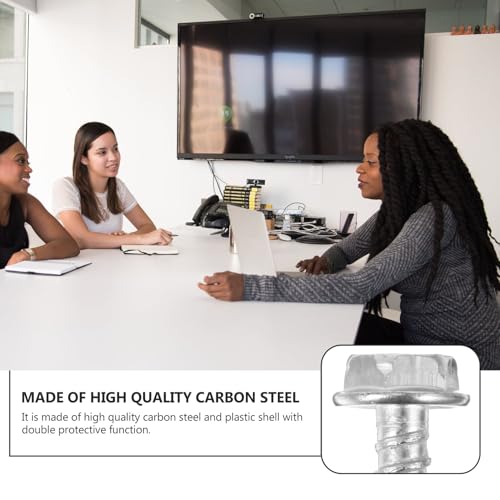 Hemobllo 6pcs Plastic Expansion Anchors and Carbon Steel Screws Set for Air Conditioner and Tv Wall Mount Installation, Self-Drilling Hollow-wall Anchors with Flat Screws for Drywall