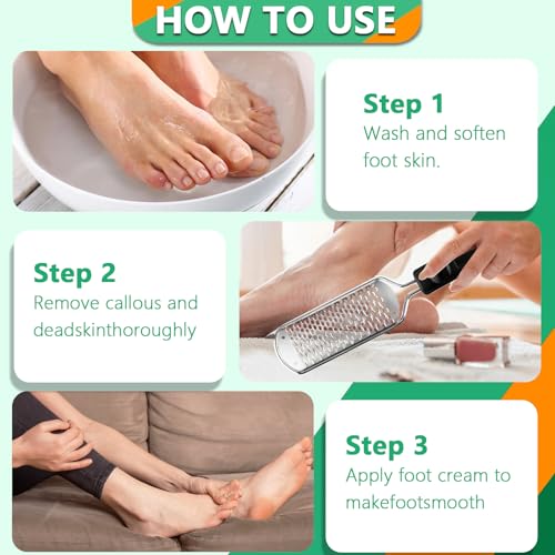Professional Pedicure File and Callus Remover - Stainless Steel Material, Ergonomic Handle, can Easily Remove Hard Skin, Callus, Dryness, Leaving Your feet Soft and Smooth (Home/Salon use)