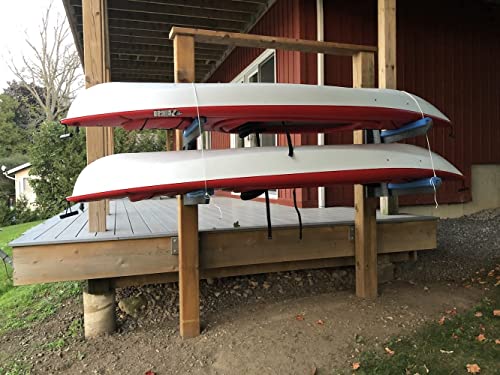 ReRackiT - Outdoor or Indoor Wall Mounted Kayak Rack, SUP Rack, Canoe Rack - Stackable - size: 4 Rack - (For Kayaks/SUPs)