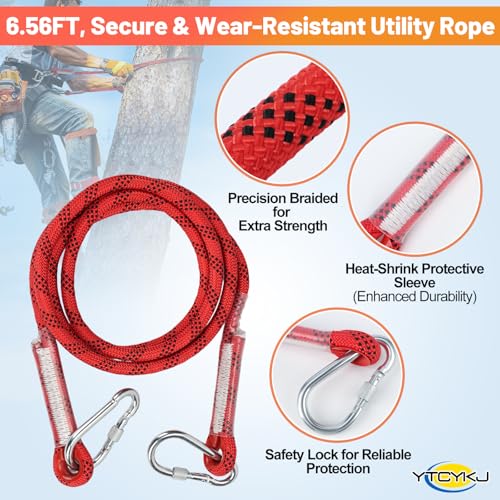 Professional Tree Climbing Spikes Set – Height-Adjustable Climbing Spurs | 350lb Load Rating Tree Climbing Gear, Includes Rope & Straps for Arborists, Hunters, Fruit Harvesting