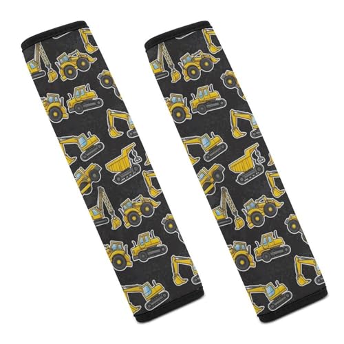 2PCS Breathable Seat Belt Cover for Adults and Children, Most Cars, Construction Excavator Truck Shoulder Harness Cover, Shock Absorption - color: Pattern 484