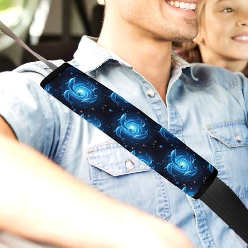 2 Pack Outer Space Swirl Ocean Marine Blue Galaxy Dolphin Seat Belt Shoulder Pad Universal Soft and Comfortable Shoulder Protector for Kids, Most Cars, Pressure Relief - color: Pattern 995