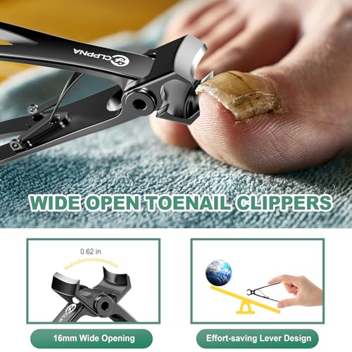 Toenail Clippers for Seniors Thick Toenails, CLPPNA Large Toe Nail Clippers Set for Men with Wide Jaw, Sharp Heavy Duty Ingrown Toenail Clippers Nail Cutter, Long Handle with Slanted Curved Blade - style: 6PCS(Ingrown & Angled & Slanted）