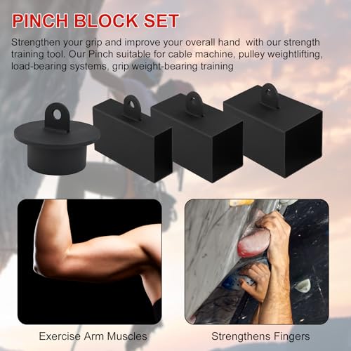 Block Strength Set, Workout Climbing Power Grip, Hand Grip Tool For Cable Machine, Forearm Finger Exerciser With Loading Pin, Strengthener Equipment Climbing Training - color: Square 8x6cm