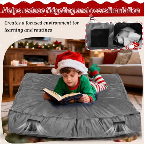 WOUDY Crash Mats for Kids Sensory, Sensory Pads for Autistic Children,Soft Foam Landing Zone, Soft, High-Density Foam Landing Zone Provides Safe Sensory, with Washable Cover - size: 3FT grey