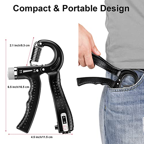 KDG Hand Grip Strengthener 2 Pack Adjustable Resistance 10-130 lbs Forearm Exerciser，Grip Strength Trainer for Muscle Building and Injury Recovery for Athletes - color: Black