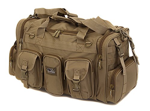 Mens Large 22" Inch Tan Duffel Duffle Military Molle Tactical Gear Shoulder Strap Travel Bag - color: Tan