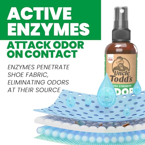 Uncle Todd's Shoe Deodorizer Spray 8oz - Proven & Powerful Enzyme Formula Spray for Shoe Odor Elimination in All Footwear (Mountain Fresh) - size: 8 Fl Oz (Pack of 1)