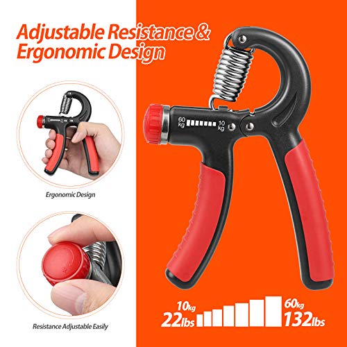 NIYIKOW Grip Strength Trainer, Hand Grip Strengthener, Grip Strengthener, Adjustable Resistance, Forearm Strengthener, Perfect for Musicians Athletes - color: Orange-1Pack