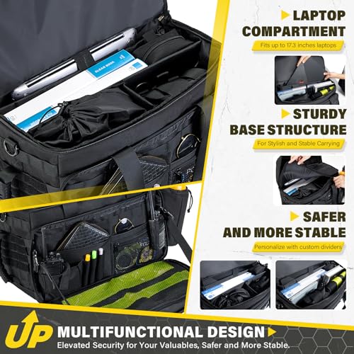 Golkcurx Patrol Bag Law Enforcementt, Front Seat Organizer | Police Gear Bag, Car Organizer for Vehicle Passenger Seat, MOLLE System & Cup Holders