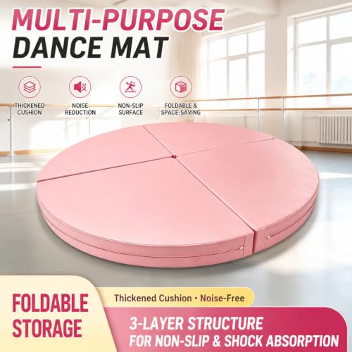 Pole Dance Mat, Folding Pole Crash Mat for Home, PU Leather Skid Proof Covering, Portable Safety Round Dancing Cushion for Home Studio Fitness - size: 120x5cm/47.2x2in