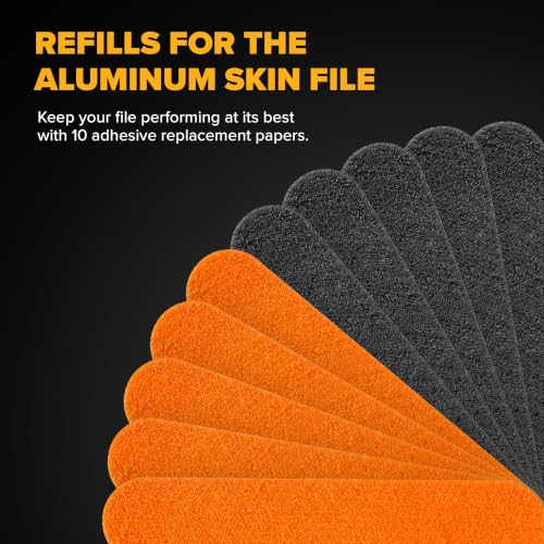 Climbskin Replacement Sand Papers - Includes 10 Premium Adhesive Replacements for Climbskin Aluminum Skin File - 5 Coarse and 5 Fine Sand Paper Refills