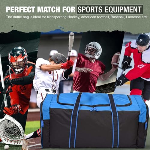 Jetstream Heavy Duty Multi Pocket Durable Sports Gym Equipment Travel Duffel Bag - color: XL 36" Blue, size: 36IN