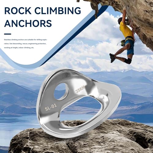 12 Pack 25kN 316 Stainless Steel Bolt Hanger, Professional Grade Rock Climbing Anchors for Rappelling, Cave Exploration Aerial Work, with Large Bearing Capacity for Outdoor Adventures