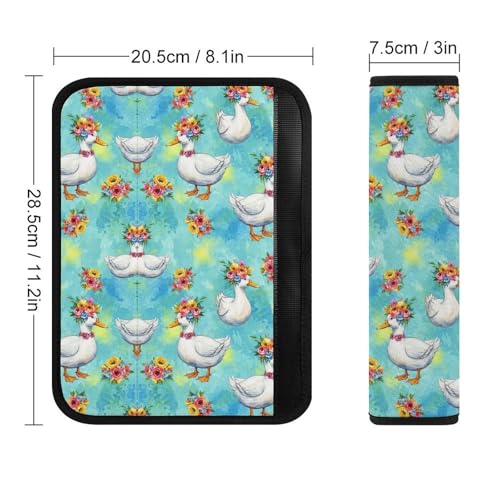 2 Piece Flowers Duck Floral Car Seat Straps Shoulder Pads Universal Fit Automotive Seat Belt Protector for Kids, Car Seats Pushchair Strollers High Chair Pushchair - color: Pattern 669