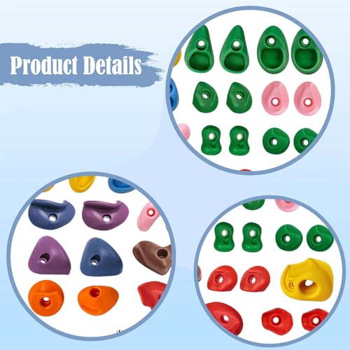 36x Rock Climbing Wall Holds Set, PP Climbing Grips with Screws, Easy Install Training Equipment for Kids Indoor/Outdoor Backyard Gym, Multi Size 7-14.5cm (2.76-5.71 inch)